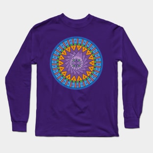 Blue Circle Pattern Long Sleeve T-Shirt